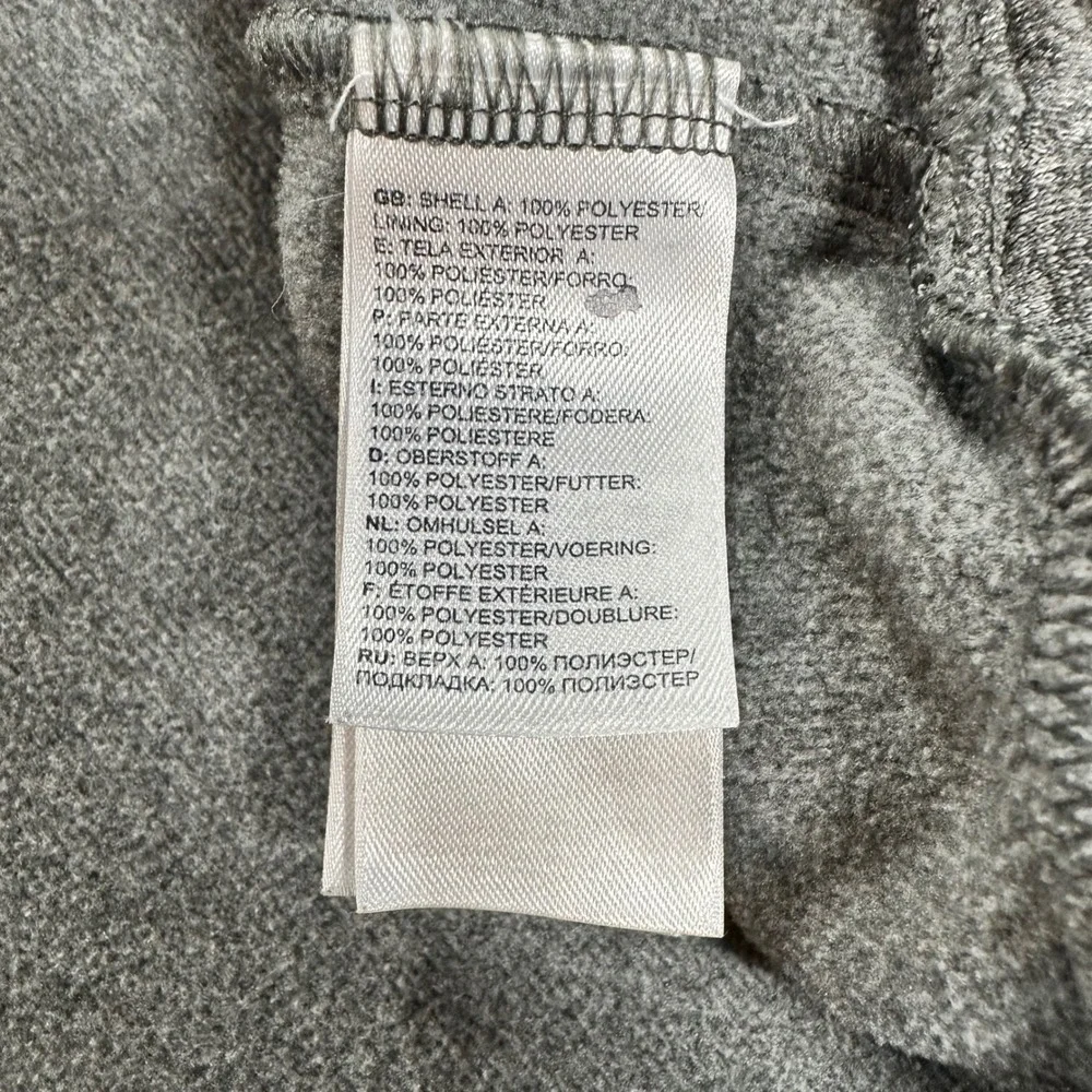 The North Face Mens XL Grey Heather Red Logo Fleece Pullover Hoodie A6S8 F14